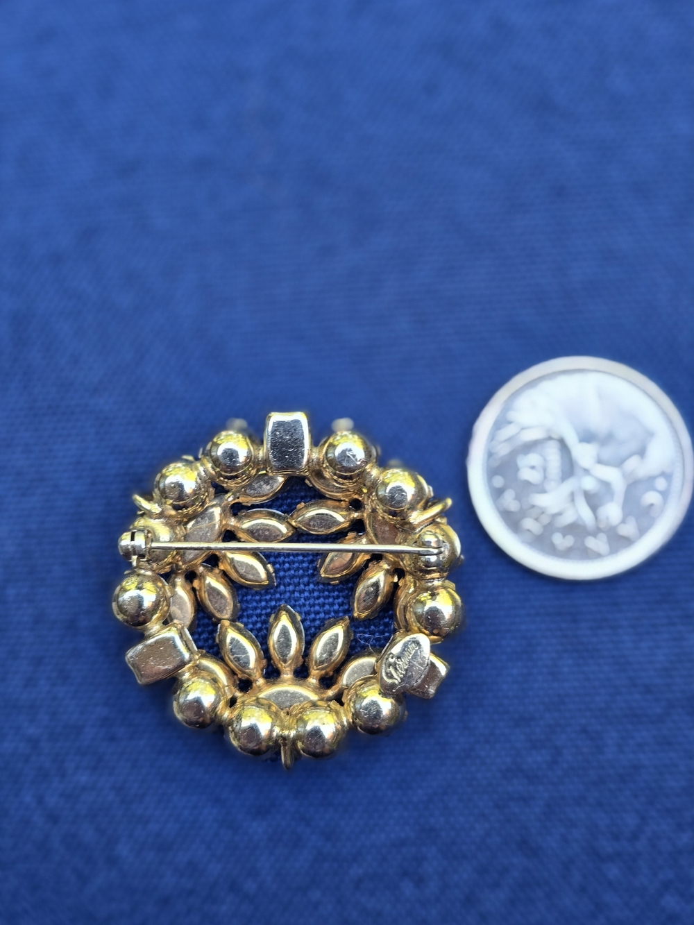 Vintage SHERMAN Signed AB Brooch - Picture 6 of 6